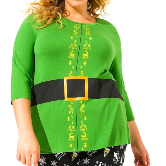 ❤️NWT VINTAGE TORRID TEE BUDDY THE ELF MOVIE SLEEP CHRISTMAS HOLIDAY TOP PLUS 2X - Picture 1 of 12